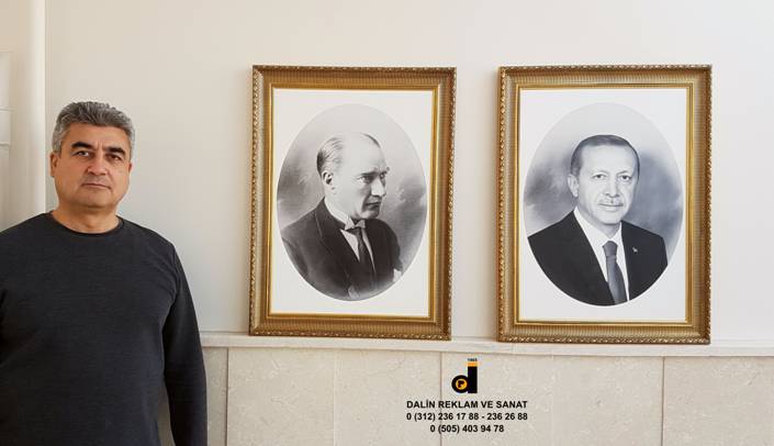 MAKAM ODASI RESMİ ATATÜRK TABLOSU VE CUMHURBAŞKANI 6241 ELİPS SİYAH BEYAZ - 2